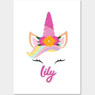 Name lily unicorn lover Posters and Art